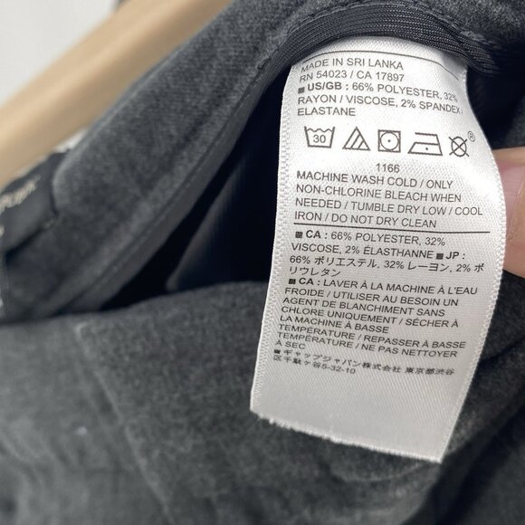 Banana Republic Size 12 Dark Gray Wide Leg Flannel Trouser Pants Pleated - Picture 8 of 9